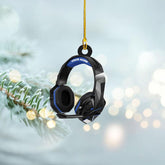 AOVL Custom Gaming Head Phones Ornaments 2024 Gaming Head Phones Light Christmas Ornament Gaming Headphone Flat Christmas Ornament Headphone Ornament Headphone Ornament Gift Christmas Tree Decor (HP2)